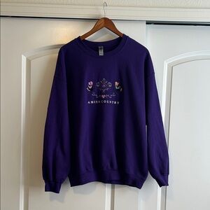 Purple Amish Country/Lancaster Pennsylvania Crewneck Sweatshirt Size XL